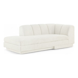 Meridian Furniture Modari Cream Fabric Upholstered Left Arm Chaise