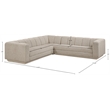 Meridian Furniture Modari Beige Fabric Upholstered 3pc. Modular Sectional