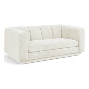 Meridian Furniture Modari 70.25&quot Cream Fabric Upholstered Loveseat