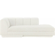 Meridian Furniture Modari Cream Fabric Upholstered Right Arm Chaise