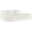 Meridian Furniture Modari Cream Fabric Upholstered Right Arm Chaise