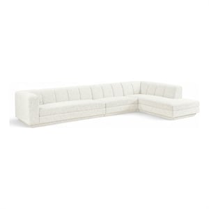 Meridian Furniture Modari Cream Fabric Upholstered 3pc. Modular Sectional