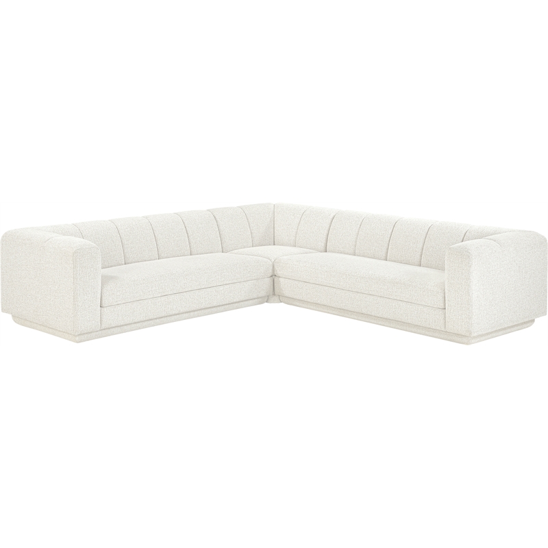 Meridian Furniture Modari Cream Fabric Upholstered 3pc. Modular Sectional