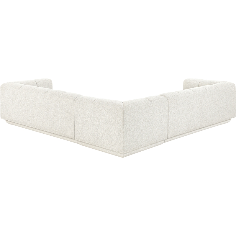 Meridian Furniture Modari Cream Fabric Upholstered 3pc. Modular Sectional