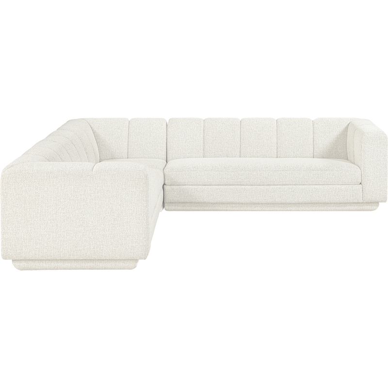Meridian Furniture Modari Cream Fabric Upholstered 3pc. Modular Sectional