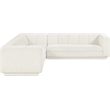Meridian Furniture Modari Cream Fabric Upholstered 3pc. Modular Sectional