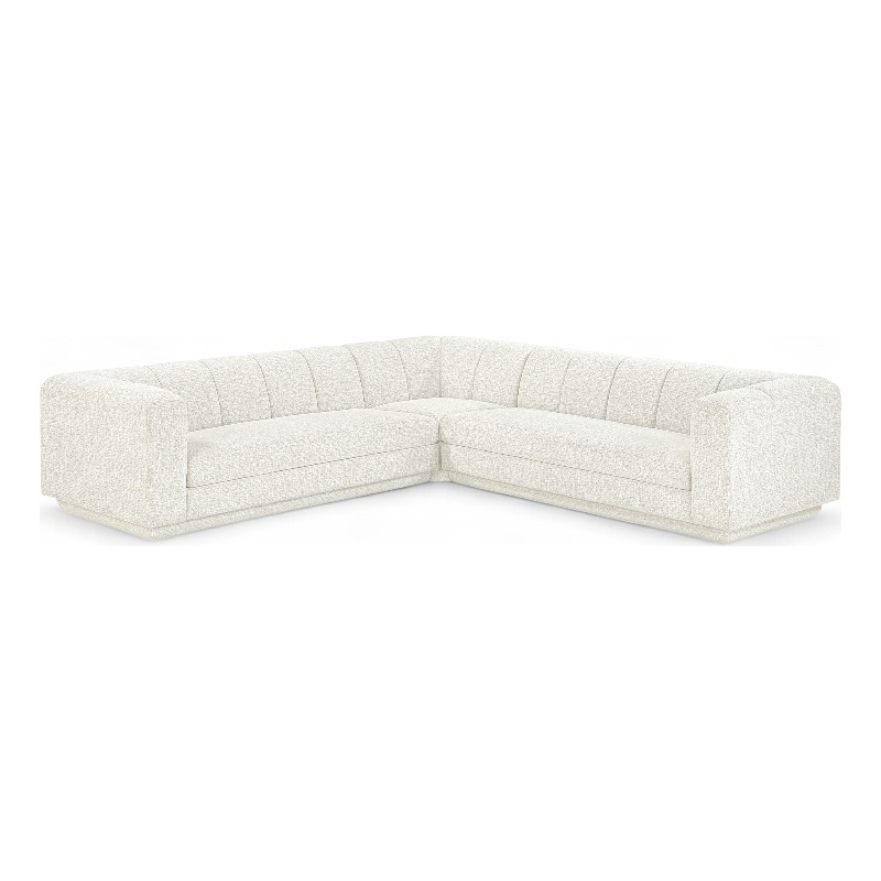 Meridian Furniture Modari Cream Fabric Upholstered 3pc. Modular Sectional