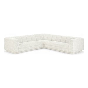 Meridian Furniture Modari Cream Fabric Upholstered 3pc. Modular Sectional