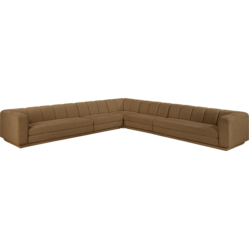 Meridian Furniture Modari Brown Fabric Upholstered 5pc. Modular Sectional