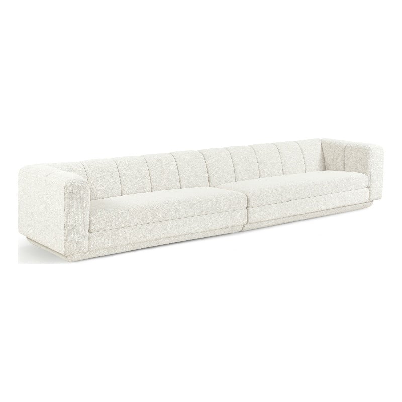 Meridian Furniture Modari Cream Fabric Upholstered 2pc. Modular Sofa