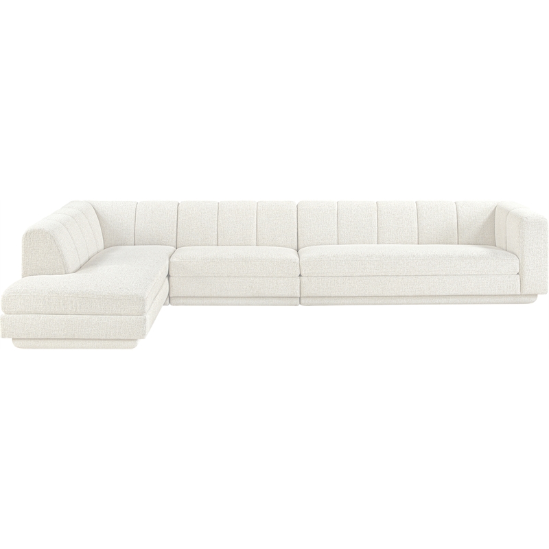 Meridian Furniture Modari Cream Fabric Upholstered 3pc. Modular Sectional