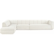 Meridian Furniture Modari Cream Fabric Upholstered 3pc. Modular Sectional