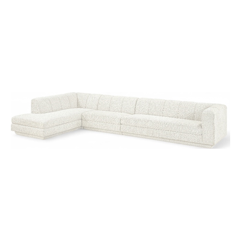 Meridian Furniture Modari Cream Fabric Upholstered 3pc. Modular Sectional
