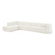 Meridian Furniture Modari Cream Fabric Upholstered 3pc. Modular Sectional