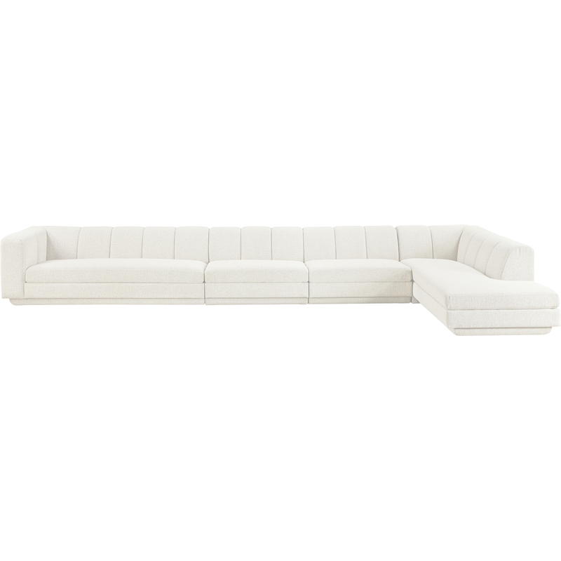 Meridian Furniture Modari Cream Fabric Upholstered 4pc. Modular Sectional