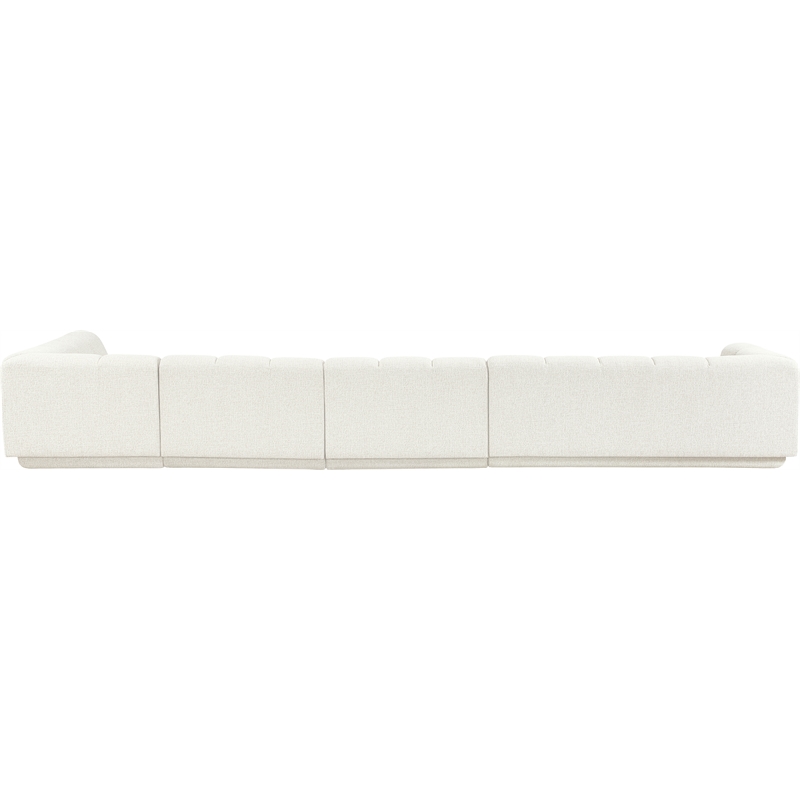 Meridian Furniture Modari Cream Fabric Upholstered 4pc. Modular Sectional