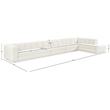 Meridian Furniture Modari Cream Fabric Upholstered 4pc. Modular Sectional