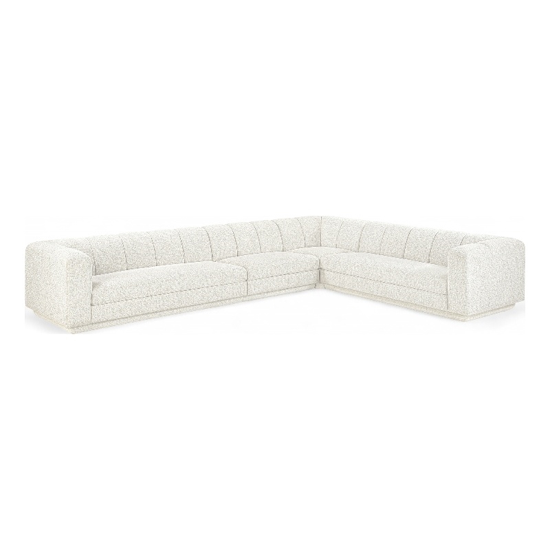 Meridian Furniture Modari Cream Fabric Upholstered 4pc. Modular Sectional