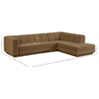 Meridian Furniture Modari Brown Fabric Upholstered 2pc. Modular Sectional