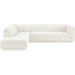 Meridian Furniture Modari Cream Fabric Upholstered 2pc. Modular Sectional