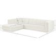 Meridian Furniture Modari Cream Fabric Upholstered 2pc. Modular Sectional