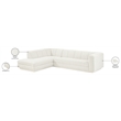 Meridian Furniture Modari Cream Fabric Upholstered 2pc. Modular Sectional