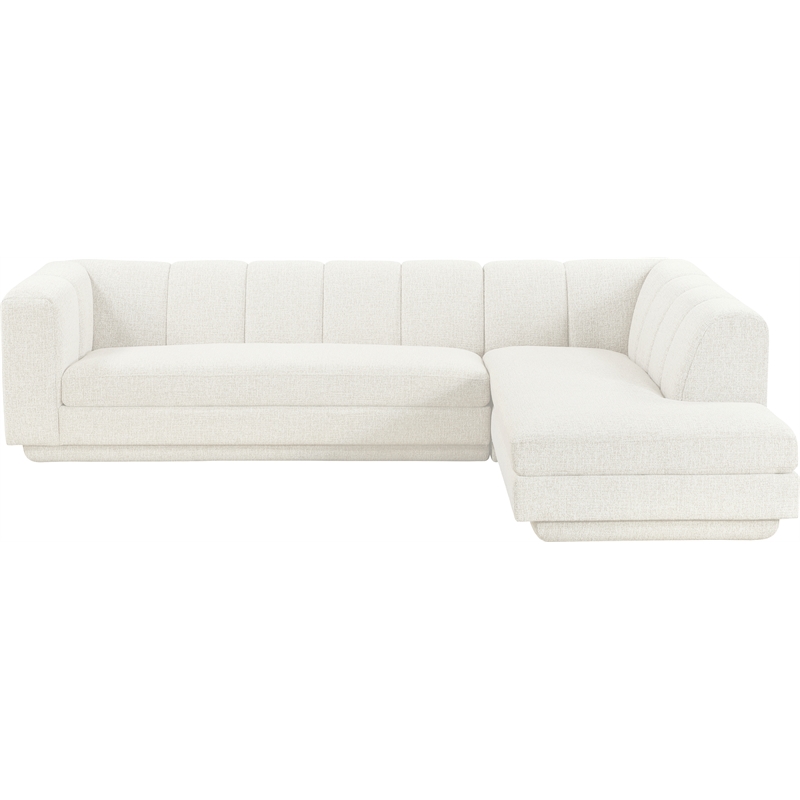 Meridian Furniture Modari Cream Fabric Upholstered 2pc. Modular Sectional