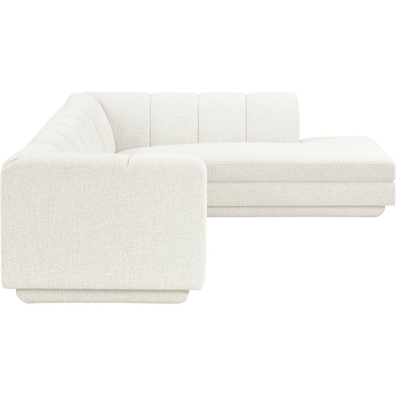 Meridian Furniture Modari Cream Fabric Upholstered 2pc. Modular Sectional