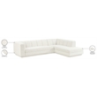 Meridian Furniture Modari Cream Fabric Upholstered 2pc. Modular Sectional
