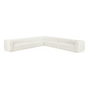 Meridian Furniture Modari Cream Fabric Upholstered 5pc. Modular Sectional