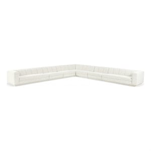 Meridian Furniture Modari Cream Fabric Upholstered 7pc. Modular Sectional