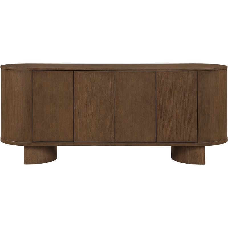 Meridian Furniture Caldra Brown Oak Veneer And Solid Wood Sideboard/Buffet