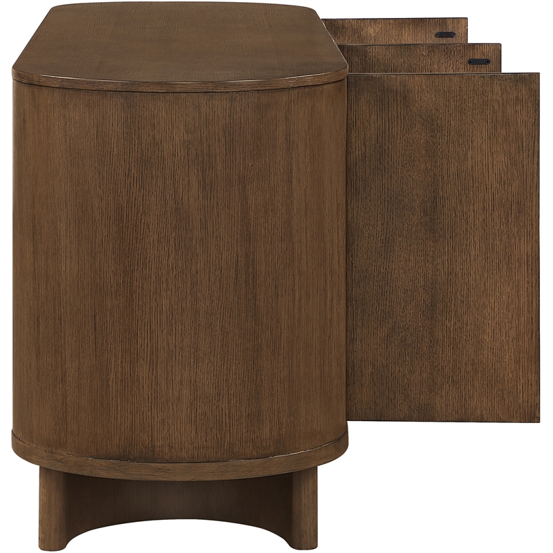 Meridian Furniture Caldra Brown Oak Veneer And Solid Wood Sideboard/Buffet