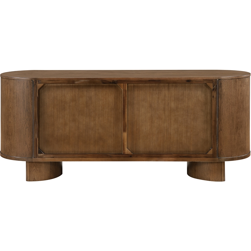Meridian Furniture Caldra Brown Oak Veneer And Solid Wood Sideboard/Buffet