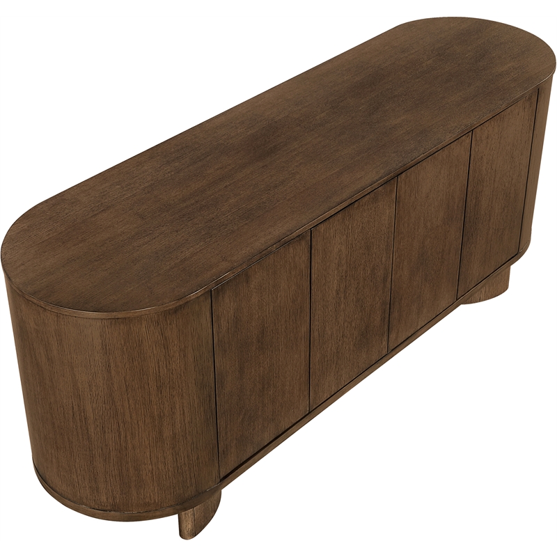 Meridian Furniture Caldra Brown Oak Veneer And Solid Wood Sideboard/Buffet