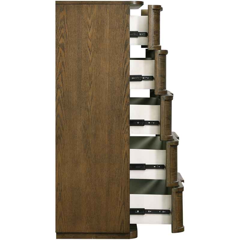 Meridian Furniture Tiberio Brown Oak Veneer And Solid Wood Chest