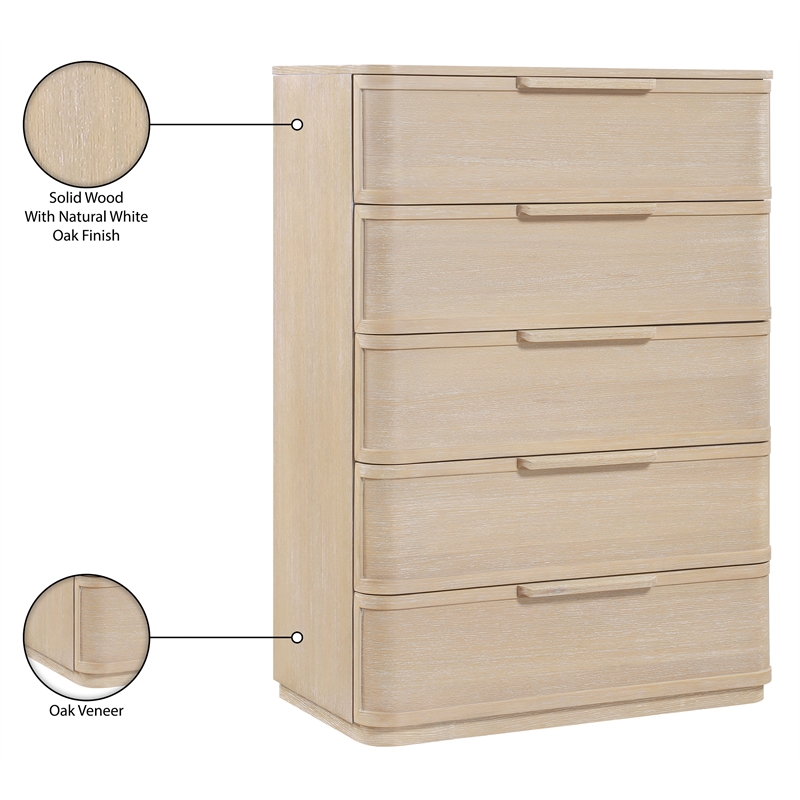 Meridian Furniture Tiberio Natural Oak Veneer And Solid Wood Chest