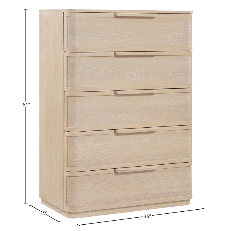 Meridian Furniture Tiberio Natural Oak Veneer And Solid Wood Chest