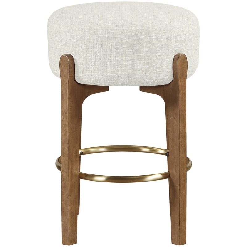 Meridian Furniture Torino Cream Fabric Upholstered Counter Stool (Set of 2)