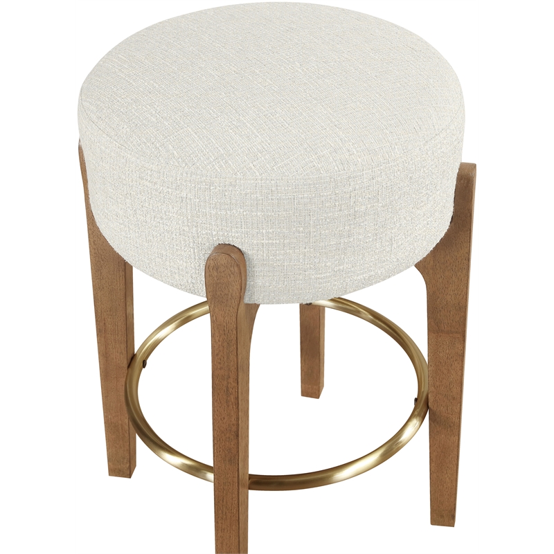 Meridian Furniture Torino Cream Fabric Upholstered Counter Stool (Set of 2)