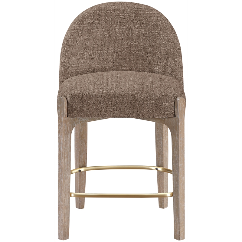 Meridian Furniture Torino Brown Fabric Upholstered Counter Stool (Set of 2)