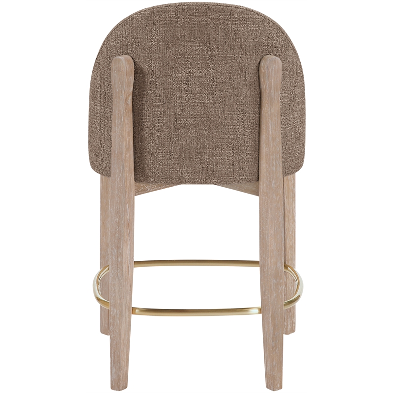 Meridian Furniture Torino Brown Fabric Upholstered Counter Stool (Set of 2)