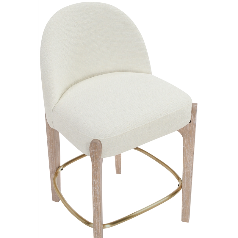 Meridian Furniture Torino Cream Fabric Upholstered Counter Stool (Set of 2)