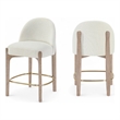 Meridian Furniture Torino Cream Fabric Upholstered Counter Stool (Set of 2)