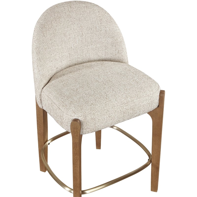 Meridian Furniture Torino Beige Fabric Upholstered Counter Stool (Set of 2)