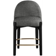 Meridian Furniture Torino Black Fabric Upholstered Counter Stool (Set of 2)