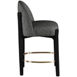 Meridian Furniture Torino Black Fabric Upholstered Counter Stool (Set of 2)