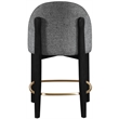 Meridian Furniture Torino Black Fabric Upholstered Counter Stool (Set of 2)