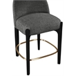 Meridian Furniture Torino Black Fabric Upholstered Counter Stool (Set of 2)