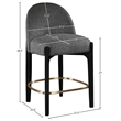 Meridian Furniture Torino Black Fabric Upholstered Counter Stool (Set of 2)